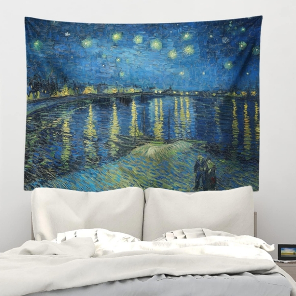Starry Night Over the Rhone Vincent Van Gogh Big Wall Art Hanging Tapestry New - Picture 7 of 10